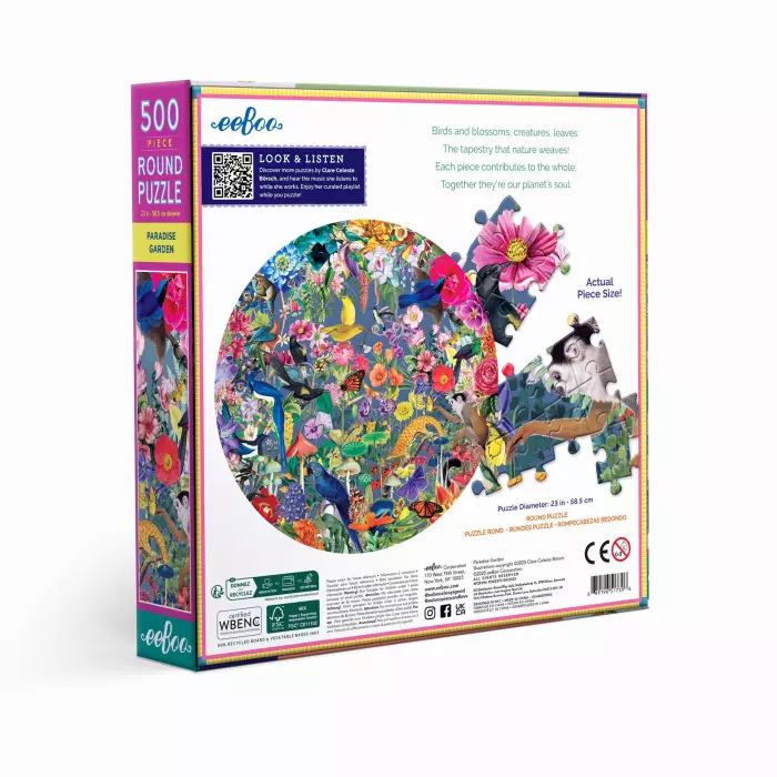Puzzle Eeboo - Paradise Garden ( Jardin Paradisiaque ) - 500 Pièces