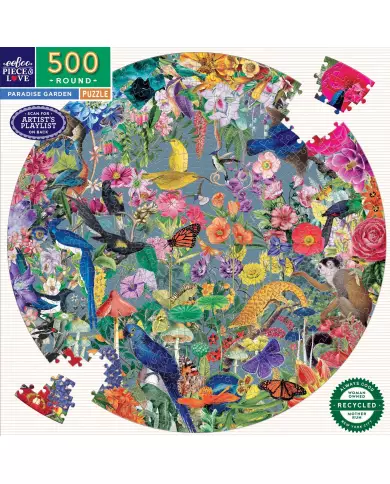 Puzzle Eeboo - Paradise Garden ( Jardin Paradisiaque ) - 500 Pièces