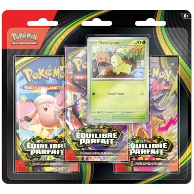 Pokémon - TriPack - ME03 - 3 Boosters Méga-Évolution - Équilibre Parfait - Germignon