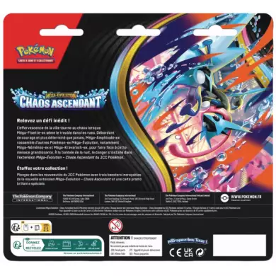Pokémon - TriPack - ME04 - 3 Boosters Méga-Évolution - Chaos Ascendant - Reptinciel