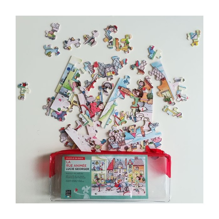 Puzzle Michèle Wilson - La Rue Animée - 50 Pièces