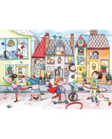 Puzzle Michèle Wilson - La Rue Animée - 50 Pièces