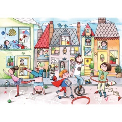 Puzzle Michèle Wilson - La Rue Animée - 50 Pièces