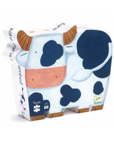 Puzzle Silhouette DJECO - Les Vaches A La Ferme - 24 Pièces
