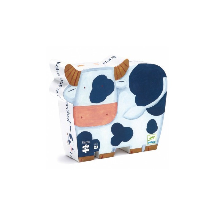 Puzzle Silhouette DJECO - Les Vaches A La Ferme - 24 Pièces