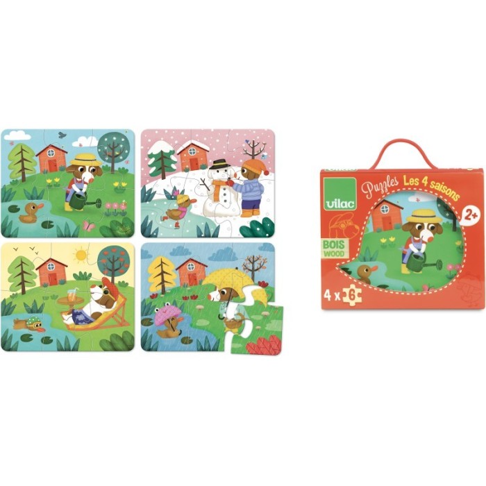 Puzzle En Bois Les 4 Saisons - 4 X 6 Pièces - VILAC