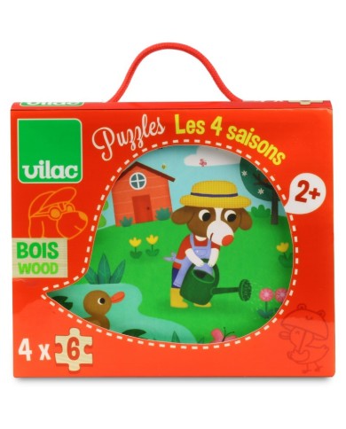 Puzzle En Bois Les 4 Saisons - 4 X 6 Pièces - VILAC
