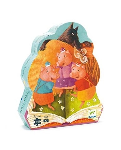 Puzzle Silhouette DJECO - Les Trois Petits Cochons - 24 Pièces