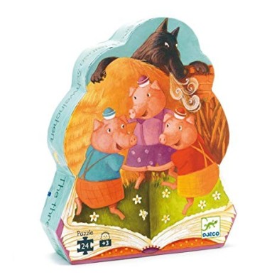 Puzzle Silhouette DJECO - Les Trois Petits Cochons - 24 Pièces