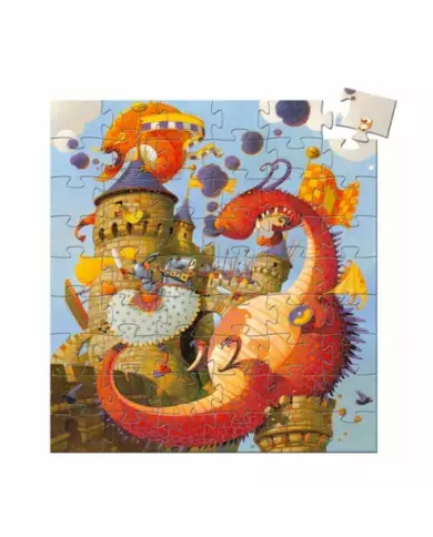 Puzzle Silhouette DJECO - Vaillant Et Les Dragons - 54 Pièces