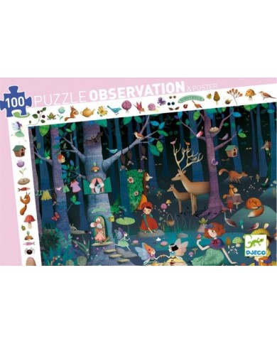 Puzzle D'Observation 100 Pièces - La Forêt Enchantée